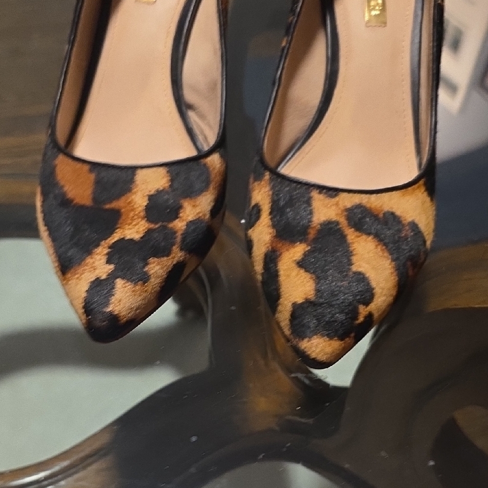 Louise et Cie Leopard Real Cow Hair Fur Heels - Picture 10 of 11
